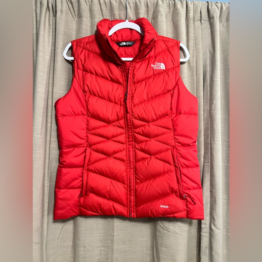 Cherry Red North Face Puffer Vest